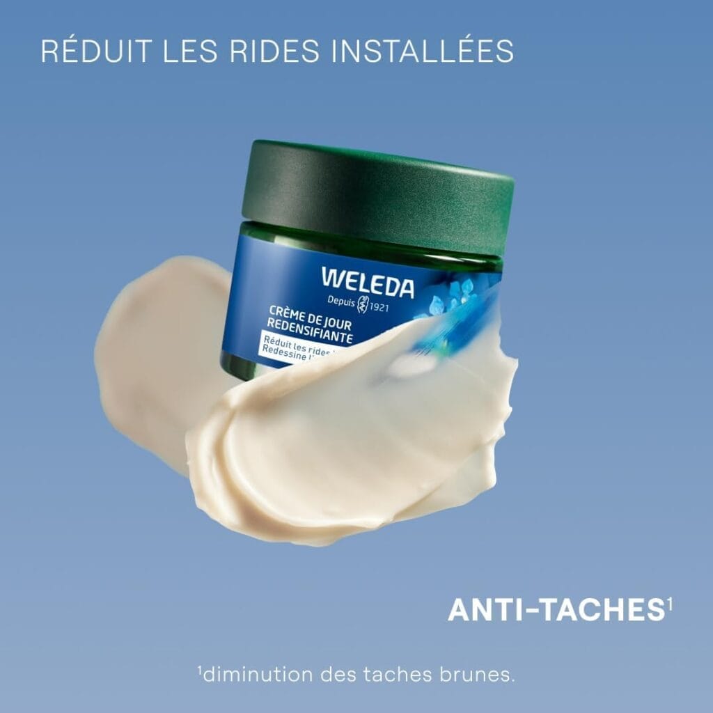 WELEDA - Crème de Jour redensifiante GENTIANE BLEUE ET EDELWEISS - Soin anti-âge redensifiant dès 50 ans - Peaux matures - NATRUE* - Vegan*** - 40 ml