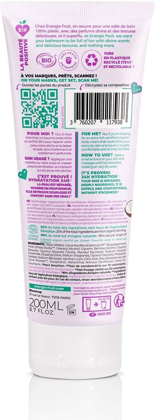 ENERGIE FRUIT | Baume Corps Réparateur | Certifié BIO par Ecocert