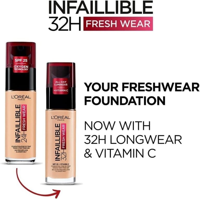 L'Oréal Paris - Fond de Teint Fluide Infaillible 24h Fresh Wear - Tous Types de Peaux - Teinte, 140 BEIGE DORÉ, 30 ml (Lot de 1)