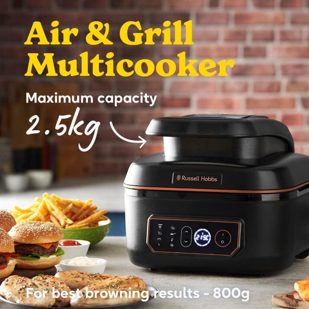 Russell Hobbs Air Fryer XL 5,5l [Multicuiseur: frit, cuit, rôti, grille] Friteuse sans huile & Gril (7 programmes, Convient au lave-vaiselle, Contrôle...