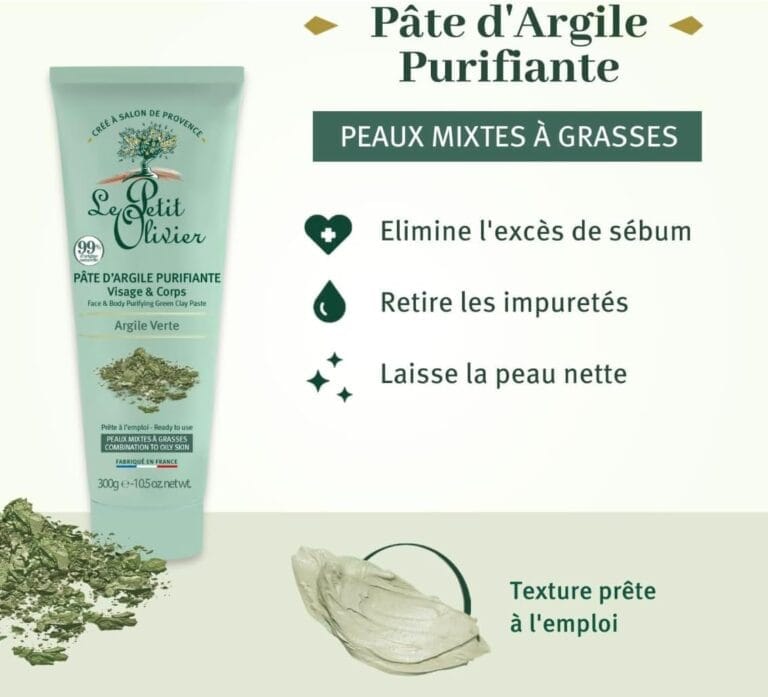Pâte D'Argile Purifiante - Argile Verte - Visage & Corps - Purifie - Peaux Mixtes A Grasses-D'Origine Naturelle