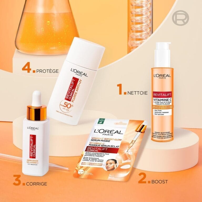 L'Oréal Paris, Revitalift Clinical Crème-En-Mousse Nettoyante, Ressere les Pores, Affine & Lisse le Grain de Peau, Vitamine C & Acide Salicylique, Tous Types de Peau, 150 ml