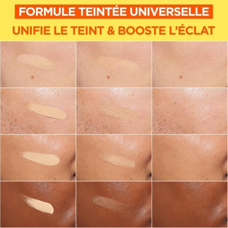 Garnier SkinActive - Fluide Anti-Taches & Anti-UV Quotidien - Glow - SPF 50+ - Protège, Réduit les Taches & Booste l'Éclat - Soin Visage Enrichi en Vitamine C - Tous Types de Peau - 40 ml
