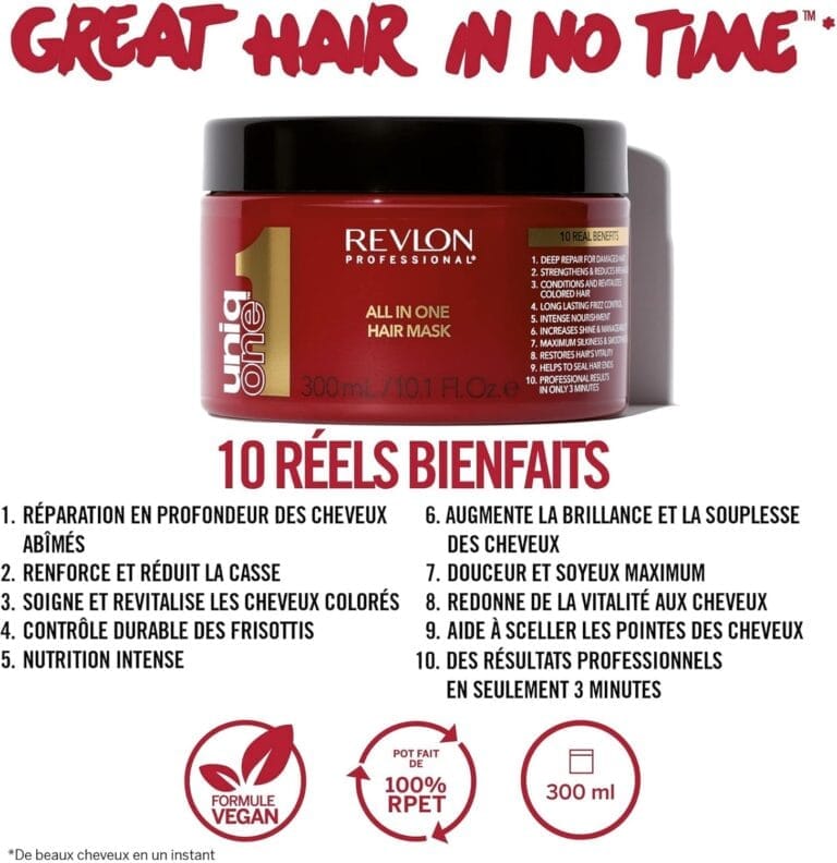 Revlon Professional UniqOne - Protecteur de Chaleur pour Cheveux - Masque Cheveux Réparateur Instantané - Soin des Cheveux aux 10 Bienfaits - Soin Cheveux...