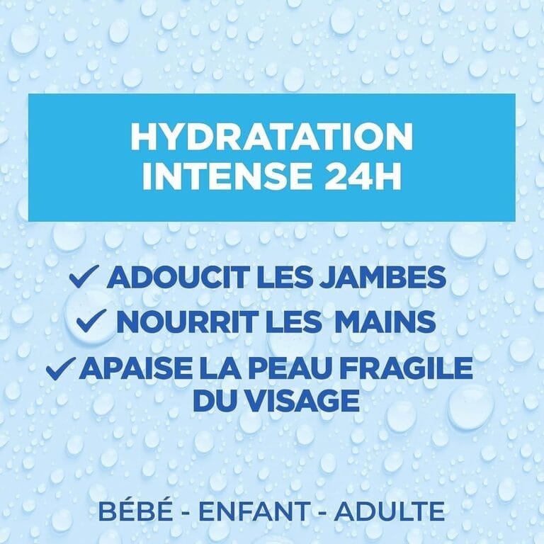 Mixa Intensif Peaux Sèches - La Crème Fraîche et Fondante à l’Acide Hyaluronique Pur - Multi Usages Visage, Corps, Mains, Pieds - Hydratation 24h -...