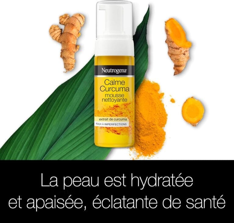 Neutrogena | Mousse Nettoyante Calme Curcuma (flacon-pompe de 150 ml) – Nettoyant visage pour peaux à imperfections à l'extrait de curcuma – Nettoie en douceur et apaise les peaux irritées