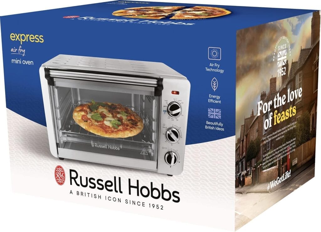 Russell Hobbs Mini Four Air fryer [5en1: frire sans huile, cuire au four, griller, toaster, maintenir au chaud] Express (20L, Pizza 30cm, économie d'...
