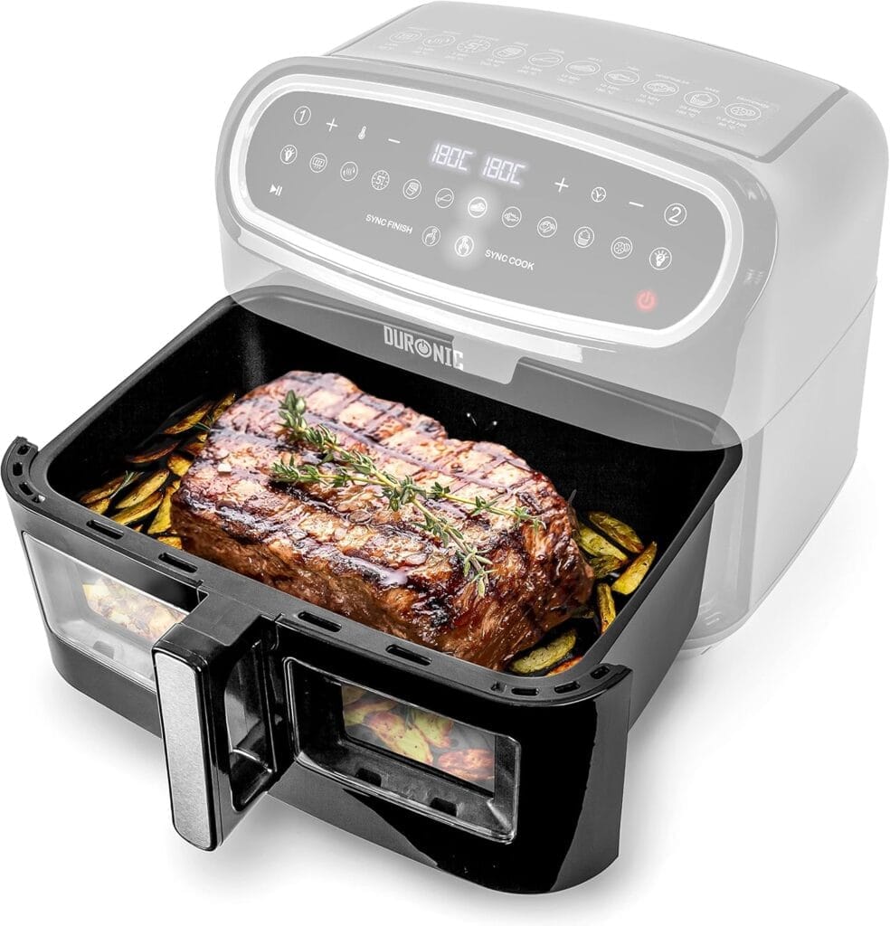 Duronic AFD1 Grand Panier de Cuisson de 10 Litres pour Friteuse à air AF24 de Duronic | Tiroir de Cuisson | A utiliser avec la Fonction Sync Cook |...