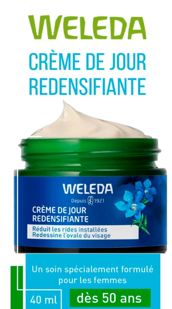 image WELEDA - Crème de Jour redensifiante GENTIANE BLEUE ET EDELWEISS - Soin anti-âge redensifiant dès 50 ans - Peaux matures - NATRUE* - Vegan*** - 40 ml
